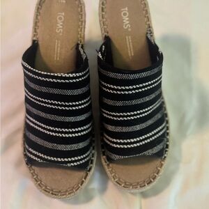 Toms Black and White Espadrilles